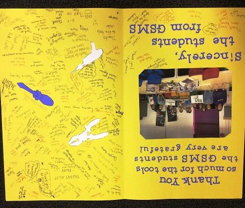 Students from George Street Middle School were thankful for the tools they received.