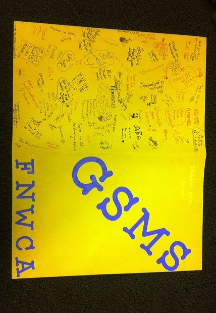 Students from George Street Middle School were thankful for the tools they received.